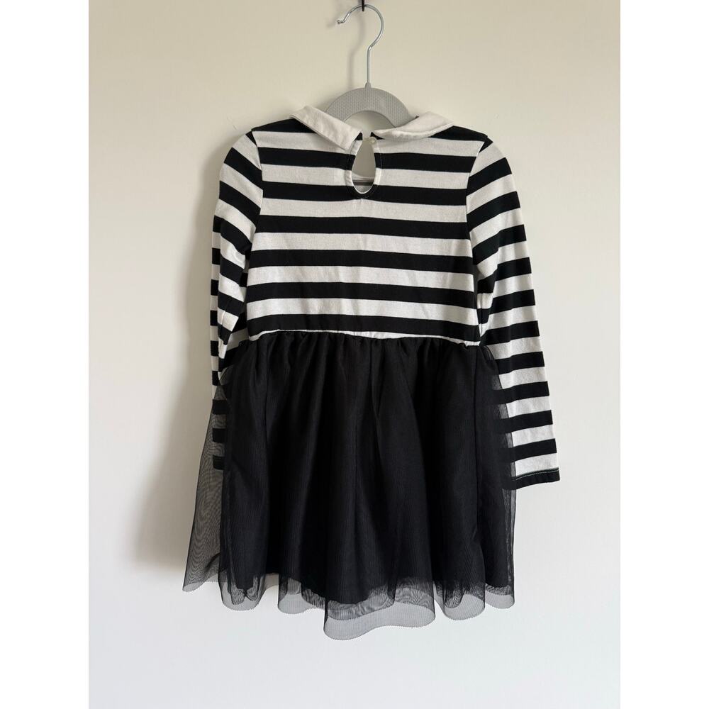Cat & Jack Black & White Striped Tulle Skirt Dress - XS (4/5) - Picture 5 of 7